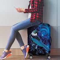 New Zealand Tui Bird Luggage Cover The Pleiades Star Cluster and Koru Tribal Tattoo Galaxy Vibe LT03 - Polynesian Pride