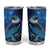 New Zealand Tui Bird Tumbler Cup The Pleiades Star Cluster and Koru Tribal Tattoo Galaxy Vibe