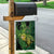 New Zealand Kākāpō Garden Flag Silver Fern with Close up of Green Fern Leaves and Maori Tattoo