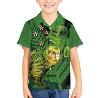 New Zealand Kkp Hawaiian Shirt Silver Fern with Close up of Green Fern Leaves and Maori Tattoo LT03 - Polynesian Pride