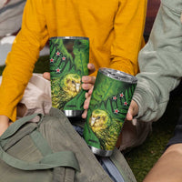 New Zealand Kkp Tumbler Cup Silver Fern with Close up of Green Fern Leaves and Maori Tattoo LT03 - Polynesian Pride