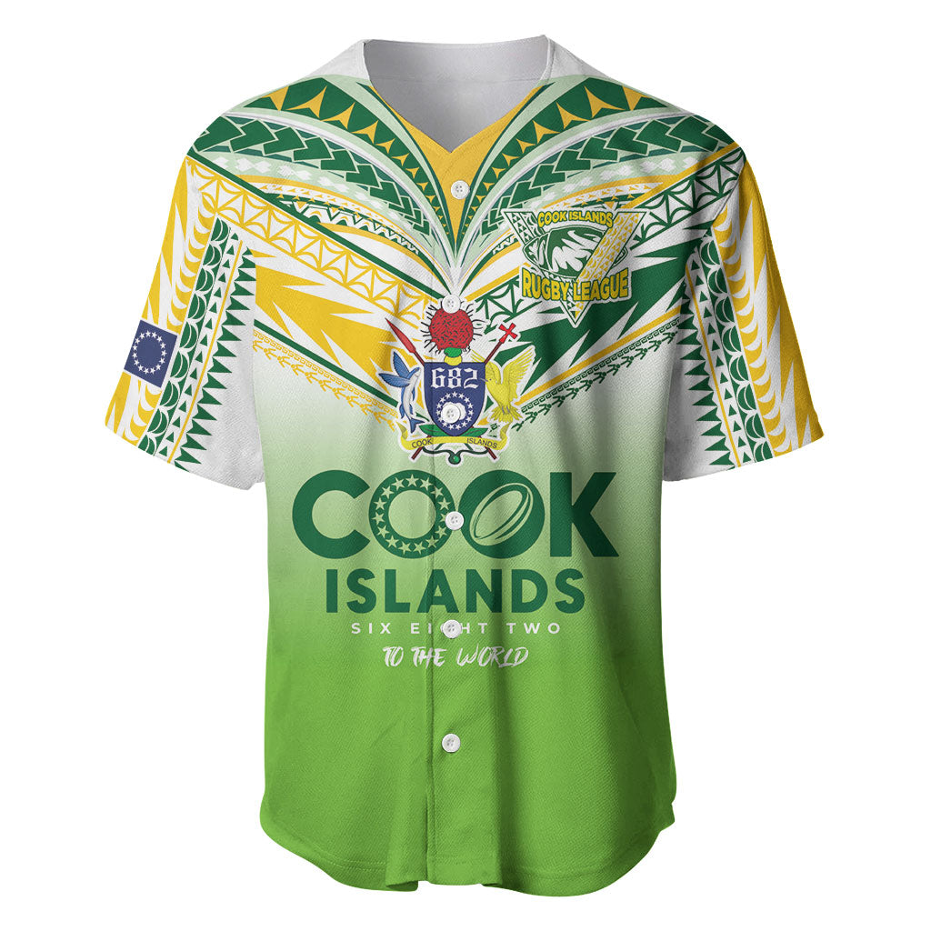 Cook Islands Rugby Baseball Jersey Six Eight Two to The World - Tatau Tribal Motif