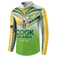 Cook Islands Rugby Button Sweatshirt Six Eight Two to The World - Tatau Tribal Motif LT03 - Polynesian Pride