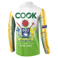 Cook Islands Rugby Button Sweatshirt Six Eight Two to The World - Tatau Tribal Motif LT03 - Polynesian Pride