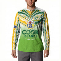Cook Islands Rugby Button Sweatshirt Six Eight Two to The World - Tatau Tribal Motif LT03 - Polynesian Pride