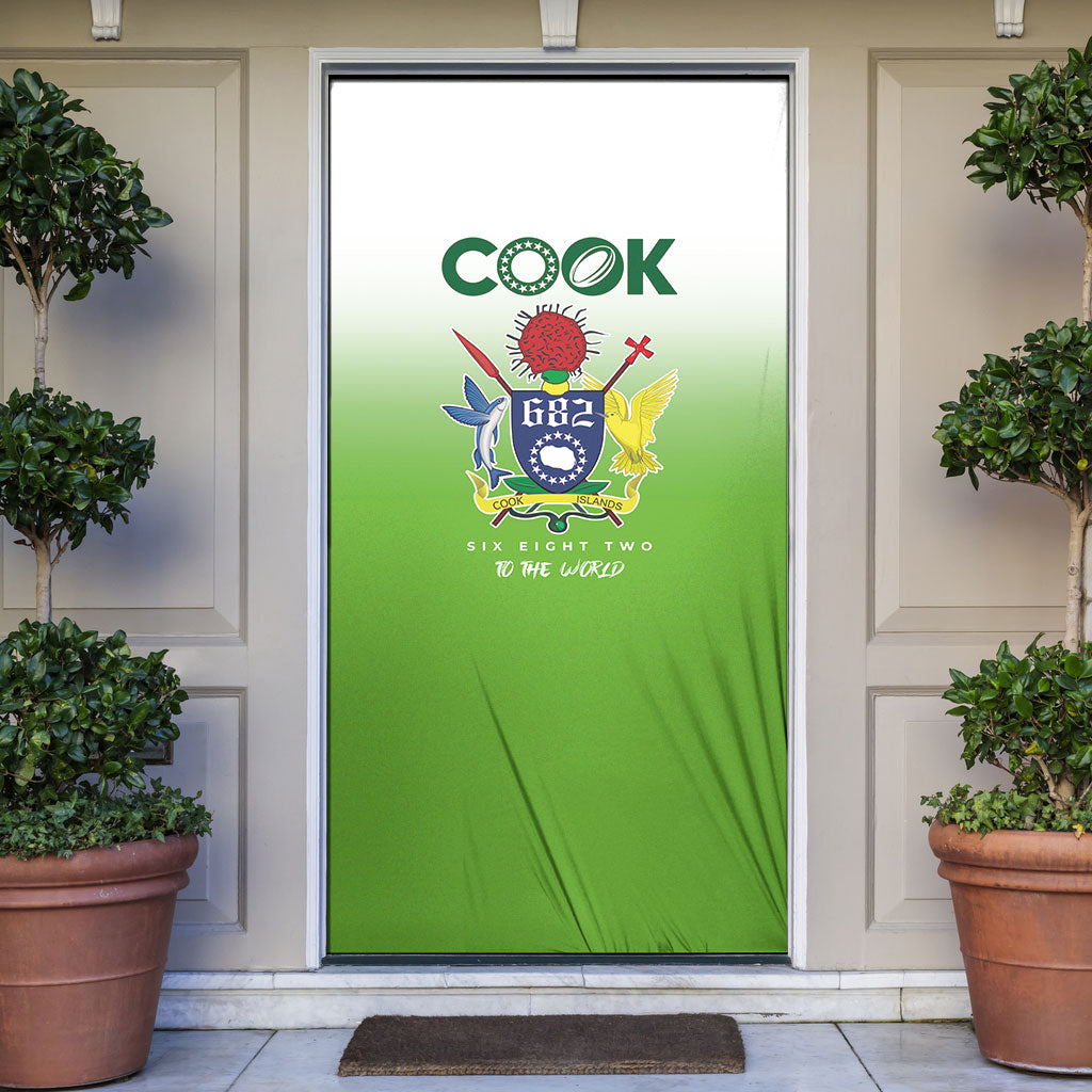 Cook Islands Rugby Door Cover Six Eight Two to The World - Tatau Tribal Motif