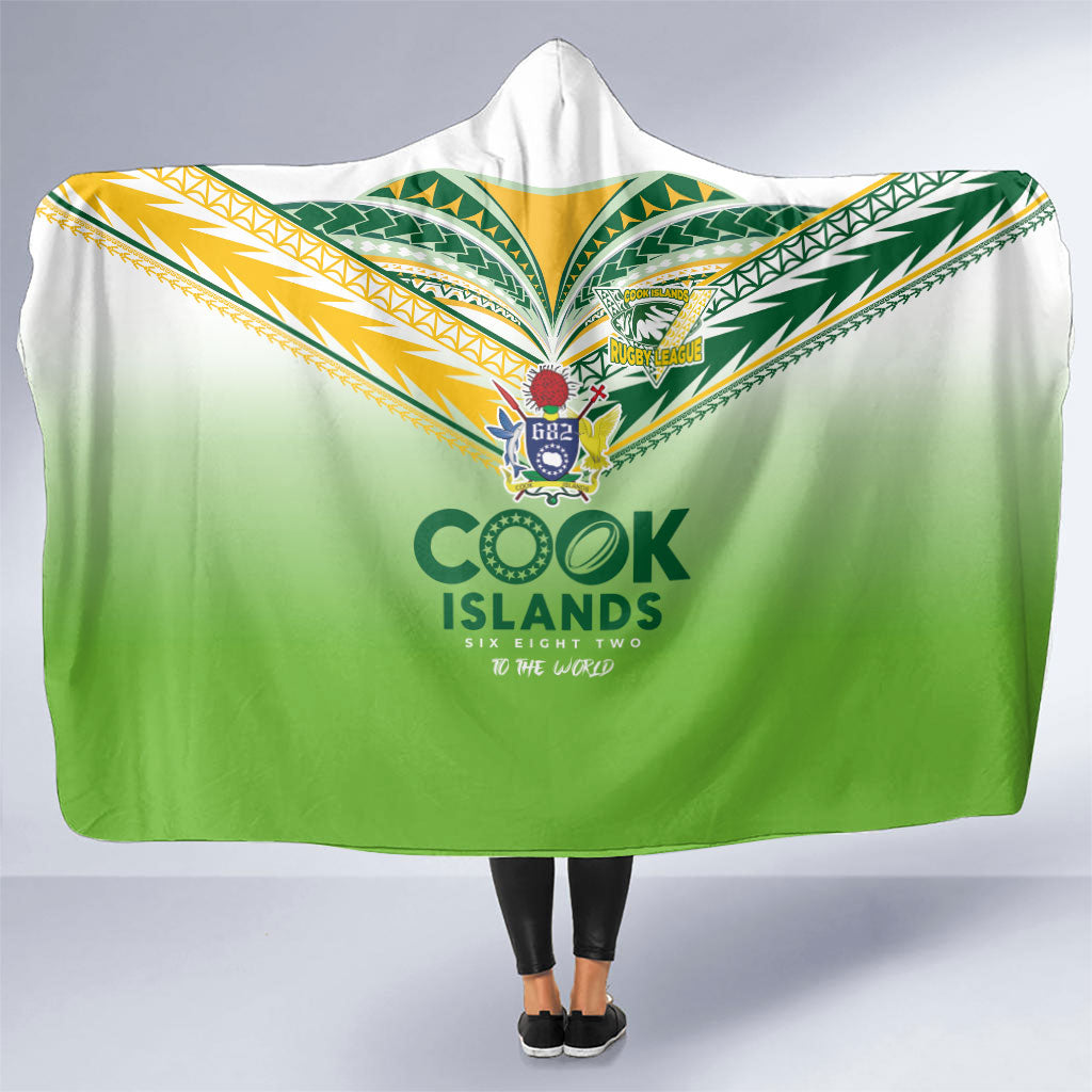 Cook Islands Rugby Hooded Blanket Six Eight Two to The World - Tatau Tribal Motif