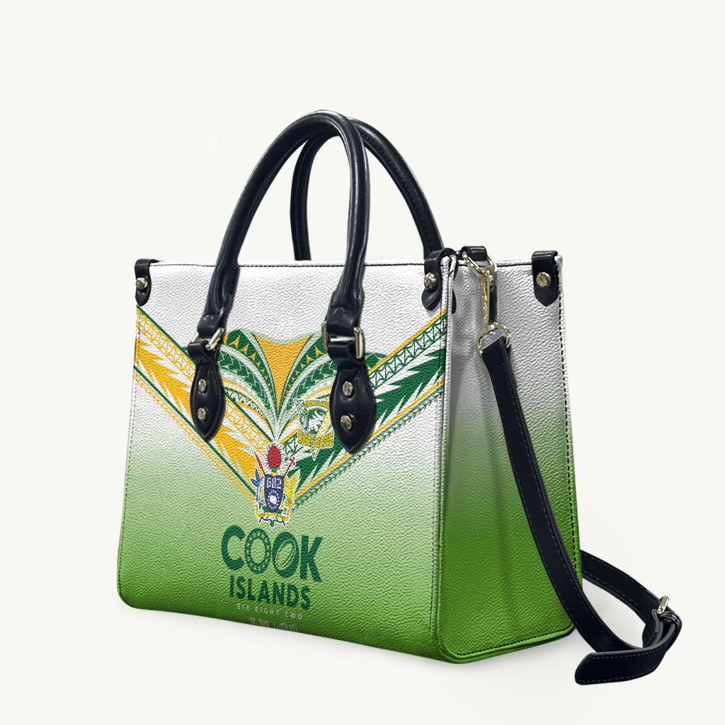 Cook Islands Rugby Leather Bag Six Eight Two to The World - Tatau Tribal Motif