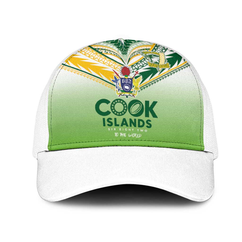Cook Islands Rugby Mesh Trucker Cap Six Eight Two to The World - Tatau Tribal Motif