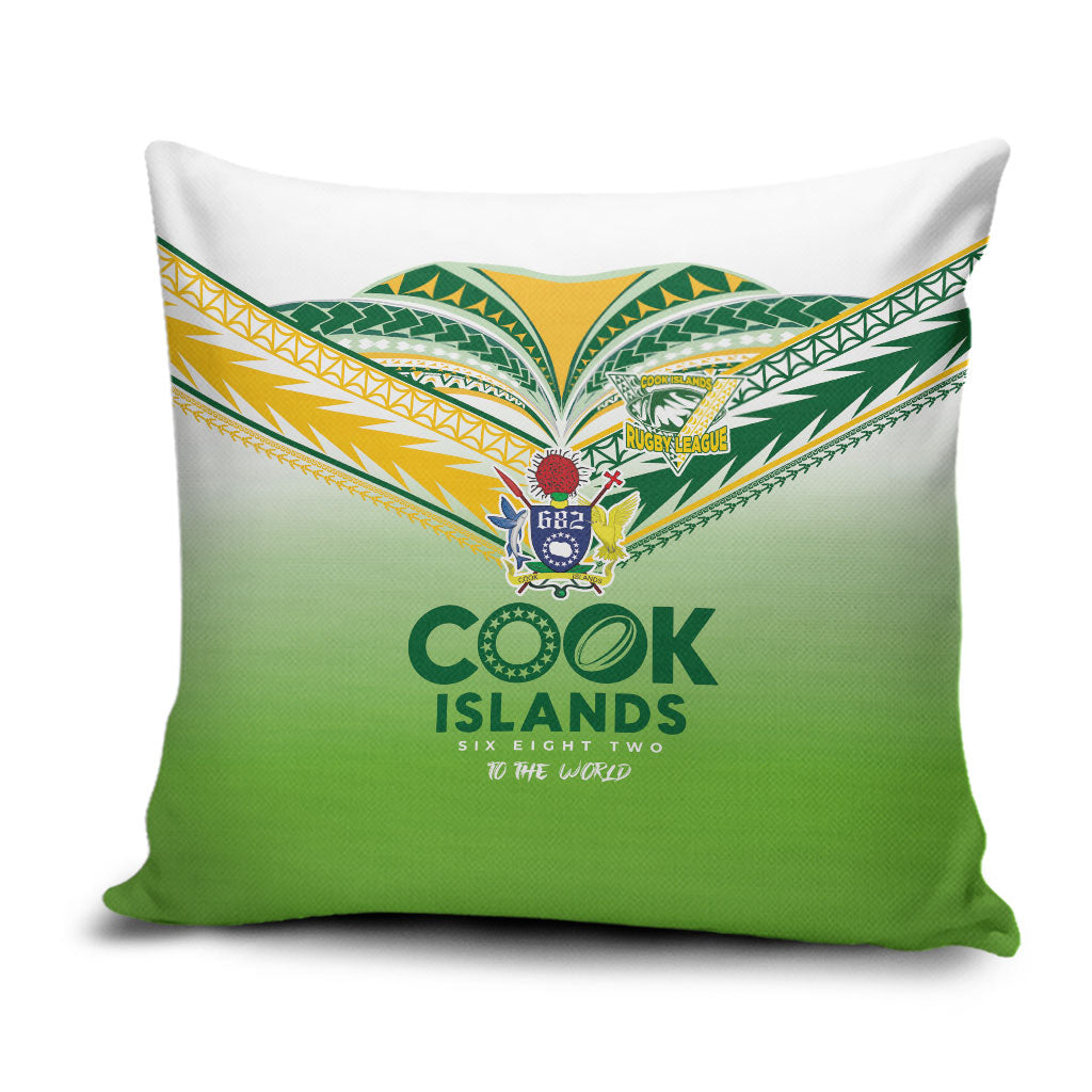 Cook Islands Rugby Pillow Cover Six Eight Two to The World - Tatau Tribal Motif LT03 Multicolor - Polynesian Pride