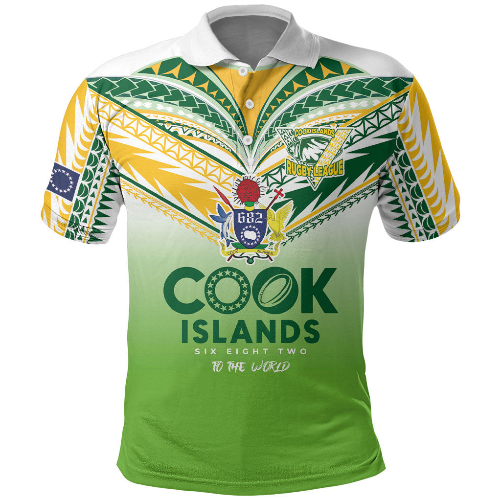 Cook Islands Rugby Polo Shirt Six Eight Two to The World - Tatau Tribal Motif LT03 Multicolor - Polynesian Pride