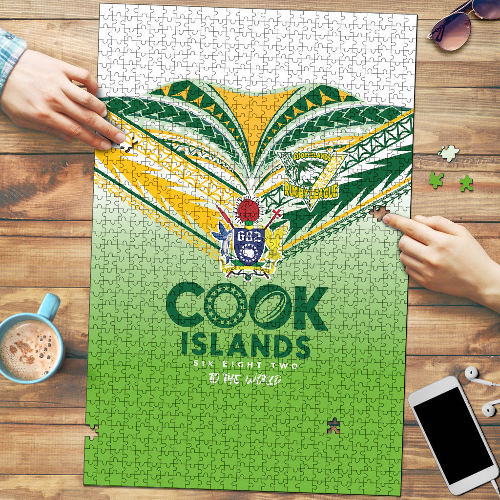 Cook Islands Rugby Puzzle Six Eight Two to The World - Tatau Tribal Motif LT03 Multicolor - Polynesian Pride
