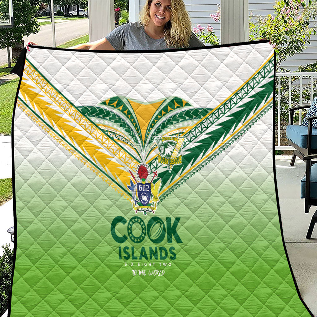 Cook Islands Rugby Quilt Six Eight Two to The World - Tatau Tribal Motif LT03 Multicolor - Polynesian Pride