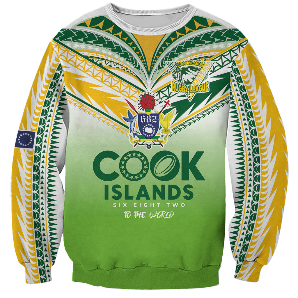 Cook Islands Rugby Sweatshirt Six Eight Two to The World - Tatau Tribal Motif LT03 Unisex Multicolor - Polynesian Pride