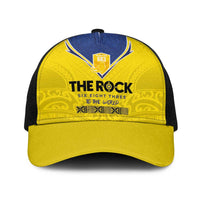 Niue Rugby Baseball Net Cap Six Eight Three to The World - Hiapo Tribal Motif