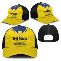 Niue Rugby Baseball Net Cap Six Eight Three to The World - Hiapo Tribal Motif