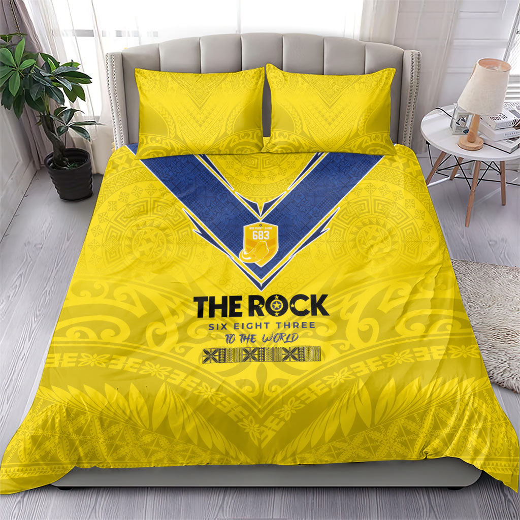 Niue Rugby Bedding Set Six Eight Three to The World - Hiapo Tribal Motif