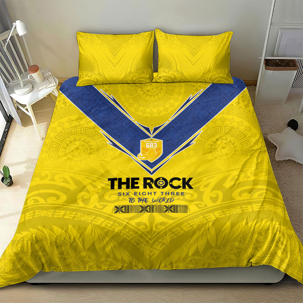 Niue Rugby Bedding Set Six Eight Three to The World - Hiapo Tribal Motif
