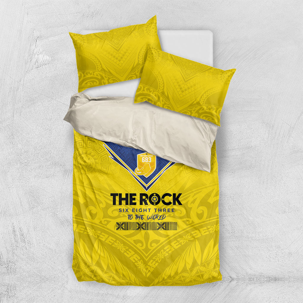 Niue Rugby Bedding Set Six Eight Three to The World - Hiapo Tribal Motif