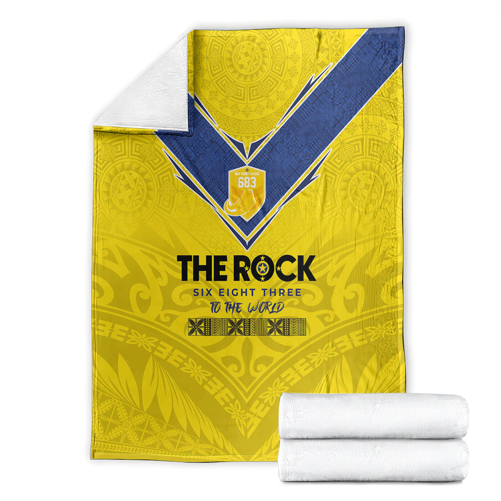 Niue Rugby Blanket Six Eight Three to The World - Hiapo Tribal Motif