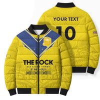 Niue Rugby Custom Bomber Puffer Jacket Six Eight Three to The World - Hiapo Tribal Motif LT03 - Polynesian Pride