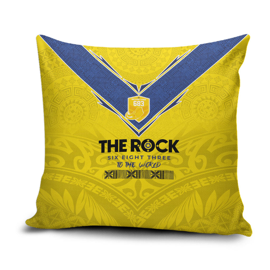 Niue Rugby Pillow Cover Six Eight Three to The World - Hiapo Tribal Motif LT03 Multicolor - Polynesian Pride