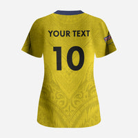 Niue Rugby Custom Scrub Top Six Eight Three to The World - Hiapo Tribal Motif