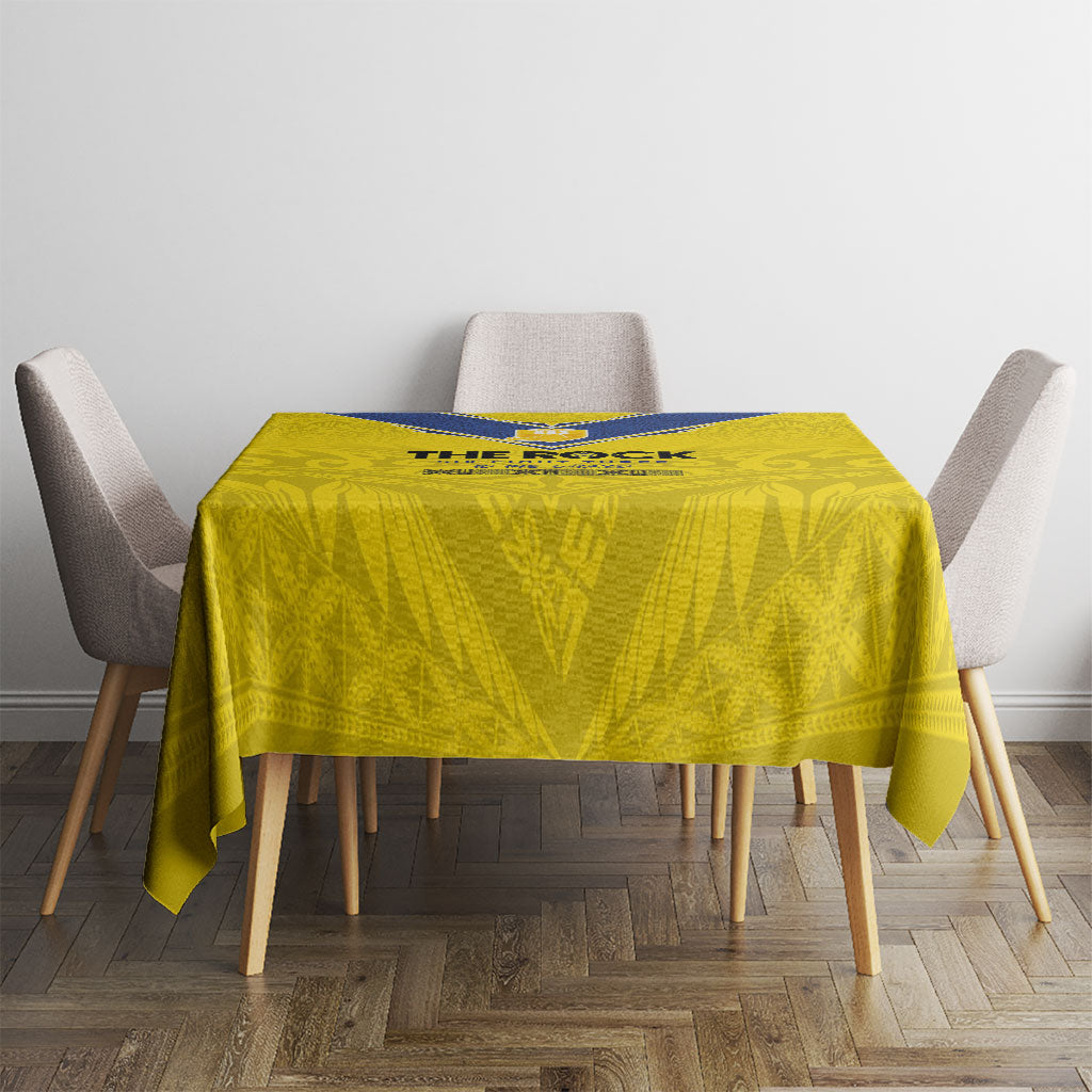 Niue Rugby Tablecloth Six Eight Three to The World - Hiapo Tribal Motif