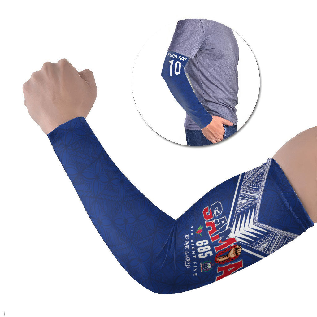 Samoa Rugby Custom Arm Sleeves Six Eight Five to The World - Pacific Motif