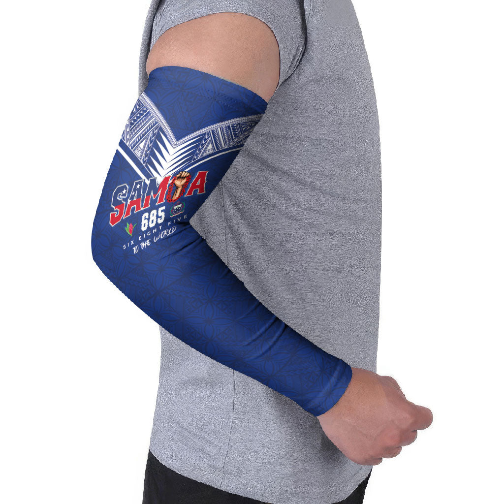 Samoa Rugby Custom Arm Sleeves Six Eight Five to The World - Pacific Motif