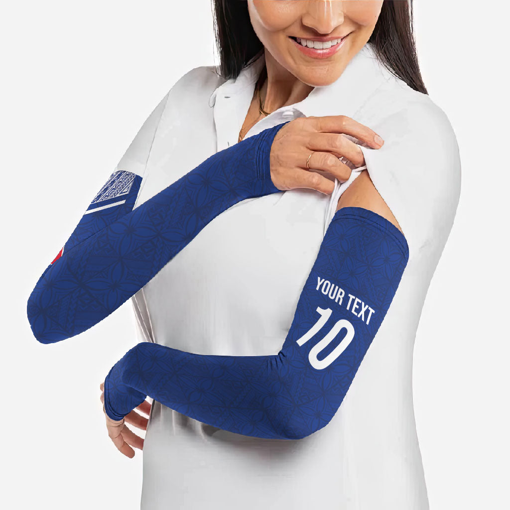 Samoa Rugby Custom Arm Sleeves Six Eight Five to The World - Pacific Motif
