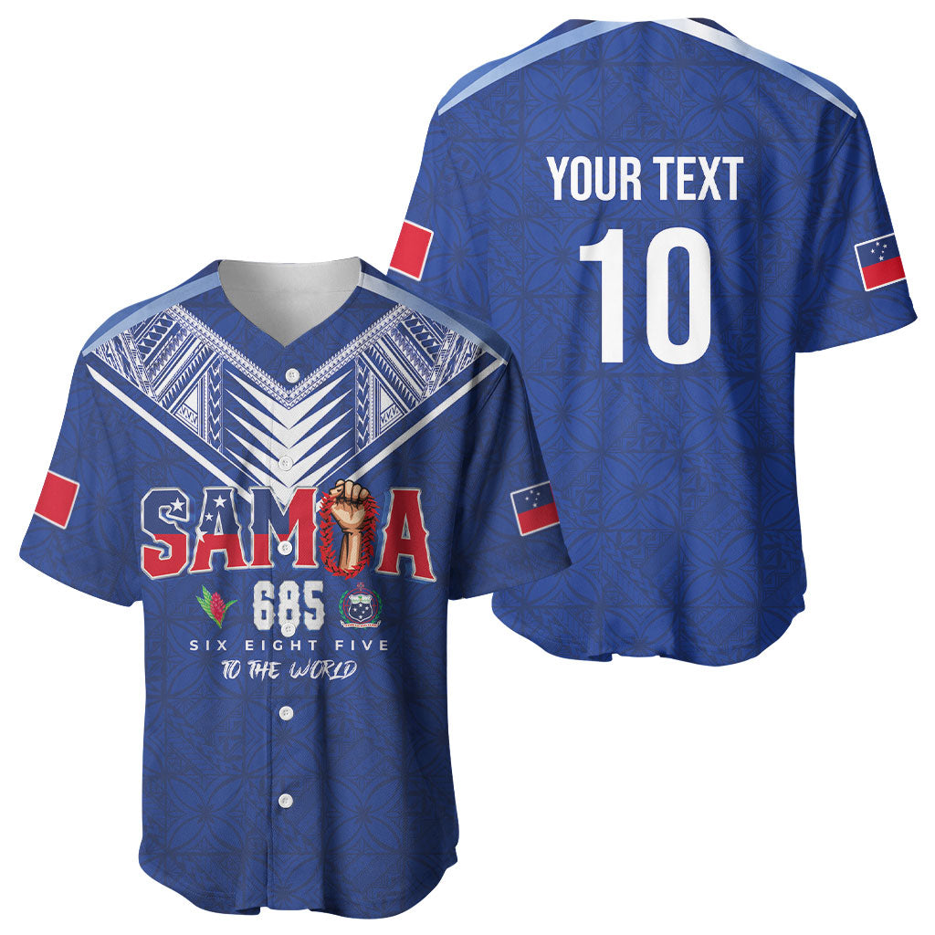 Samoa Rugby Custom Baseball Jersey Six Eight Five to The World - Pacific Motif