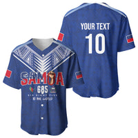 Samoa Rugby Custom Baseball Jersey Six Eight Five to The World - Pacific Motif
