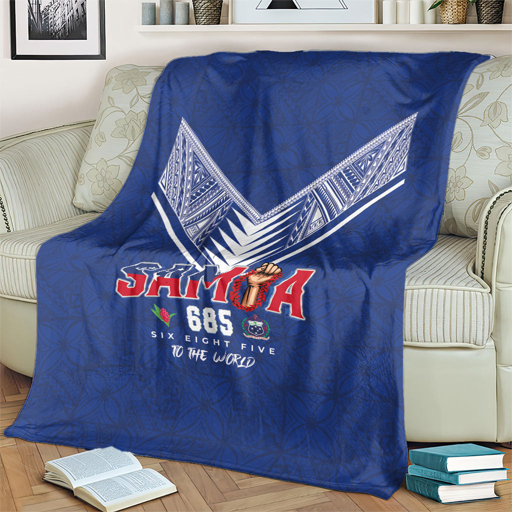 Samoa Rugby Blanket Six Eight Five to The World - Pacific Motif