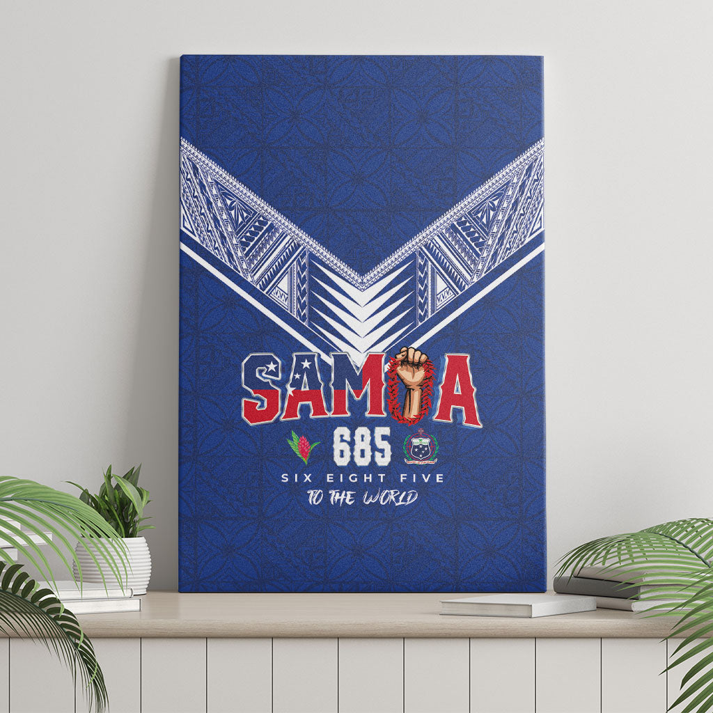 Samoa Rugby Canvas Wall Art Six Eight Five to The World - Pacific Motif