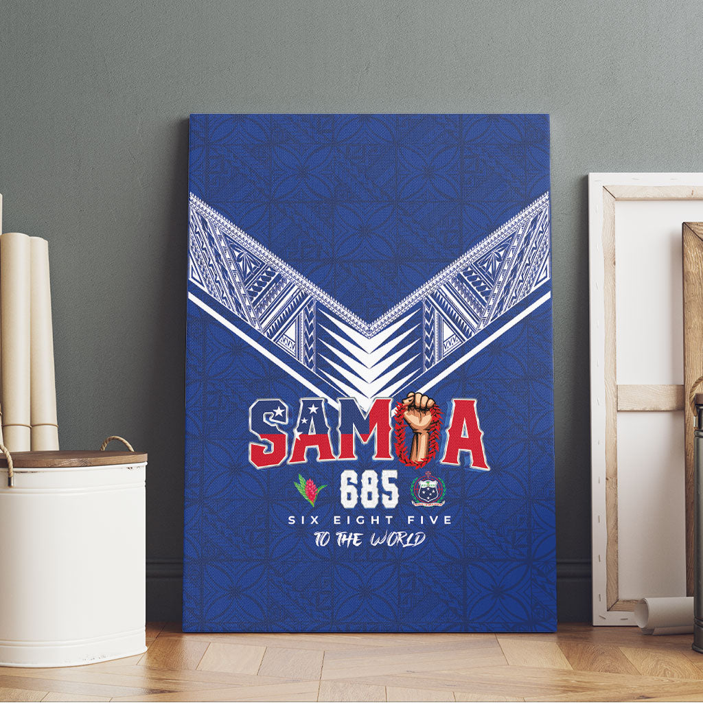 Samoa Rugby Canvas Wall Art Six Eight Five to The World - Pacific Motif
