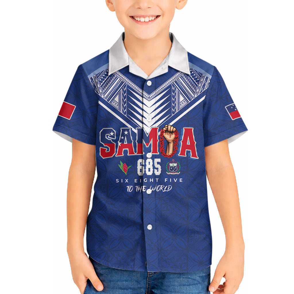 Samoa Rugby Custom Hawaiian Shirt Six Eight Five to The World - Pacific Motif