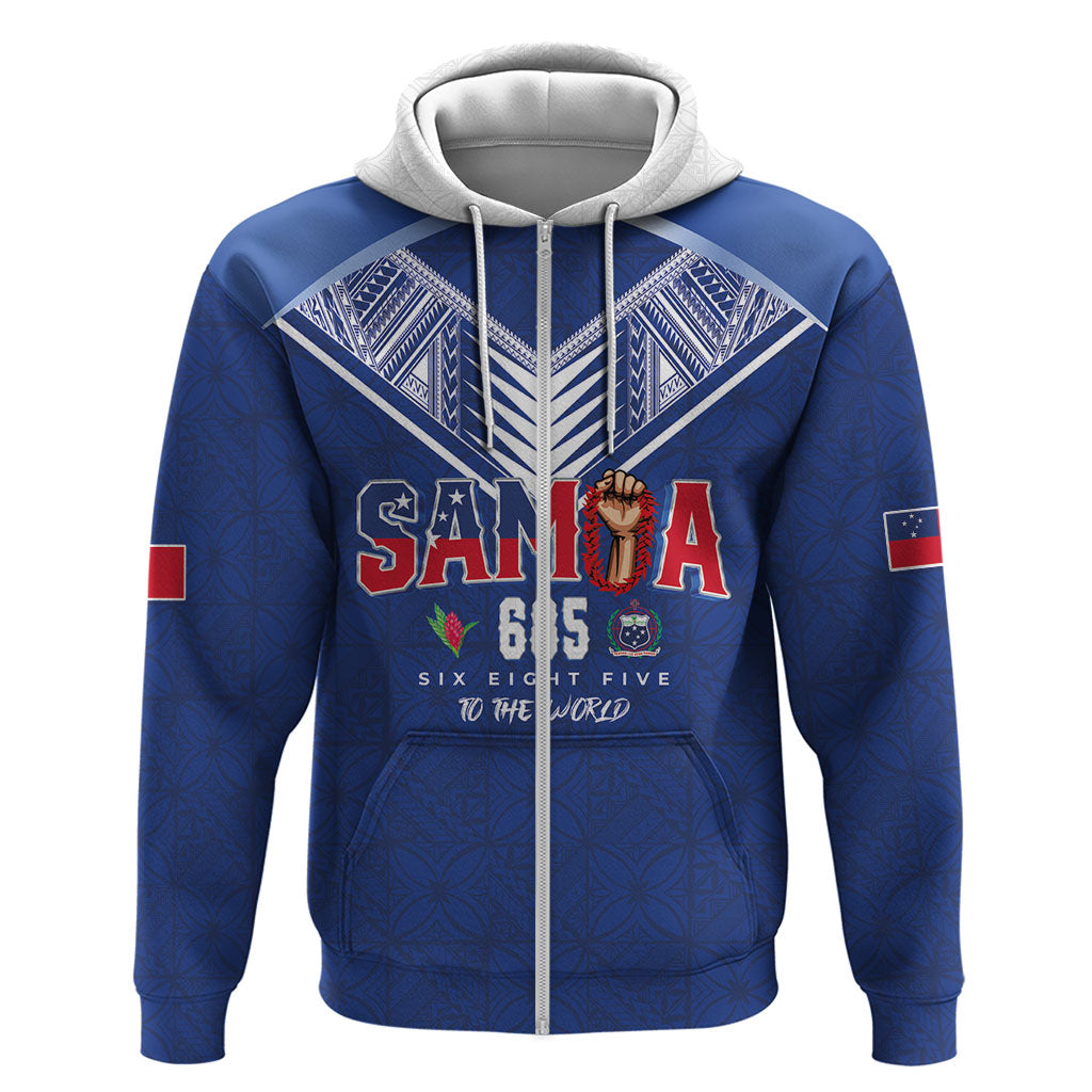Samoa Rugby Custom Hoodie Six Eight Five to The World - Pacific Motif