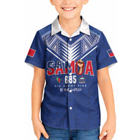 Samoa Rugby Custom Kid Hawaiian Shirt Six Eight Five to The World - Pacific Motif