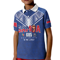 Samoa Rugby Custom Kid Polo Shirt Six Eight Five to The World - Pacific Motif