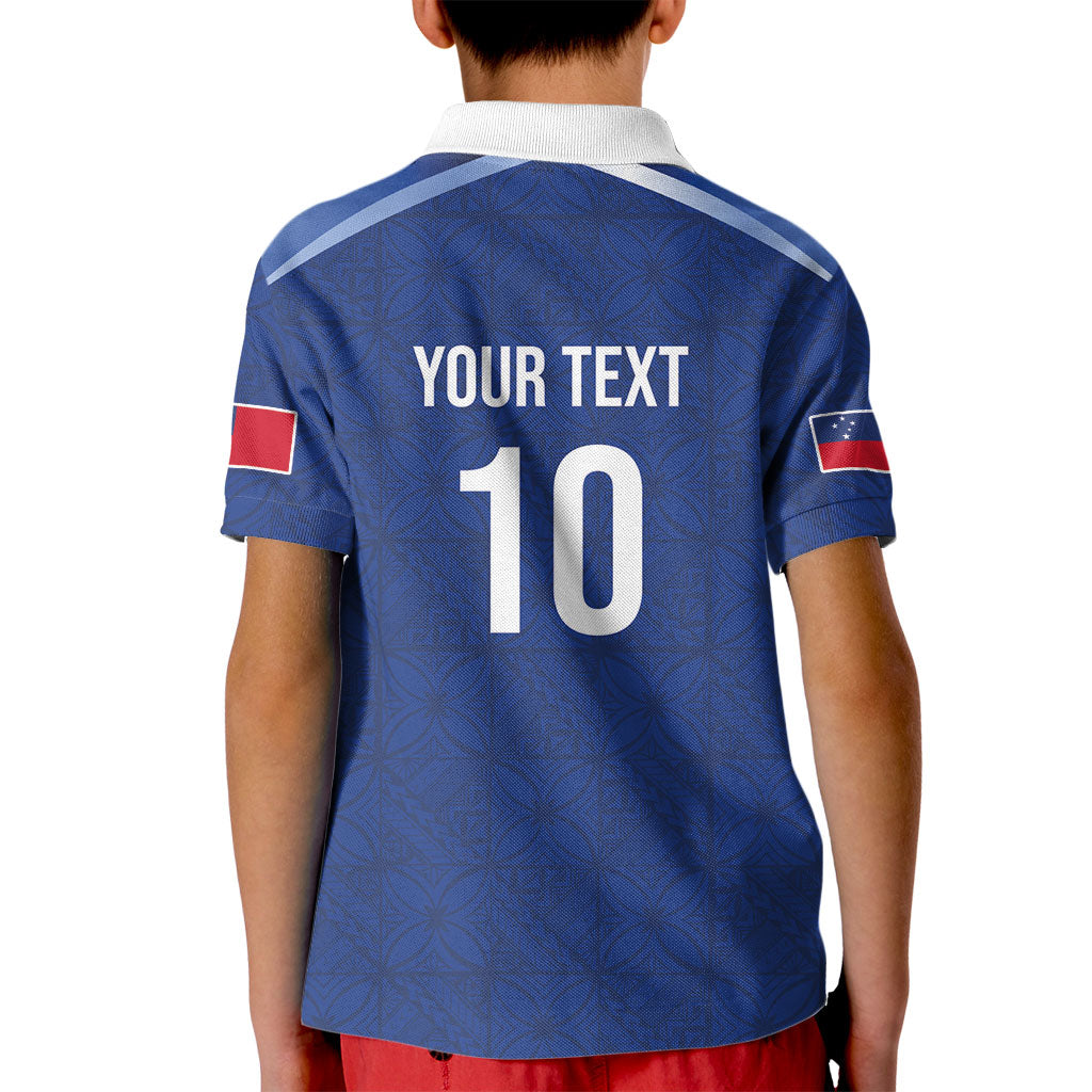Samoa Rugby Custom Kid Polo Shirt Six Eight Five to The World - Pacific Motif