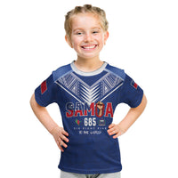 Samoa Rugby Custom Kid T Shirt Six Eight Five to The World - Pacific Motif