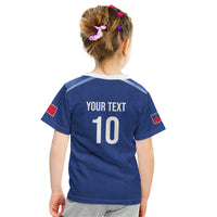 Samoa Rugby Custom Kid T Shirt Six Eight Five to The World - Pacific Motif