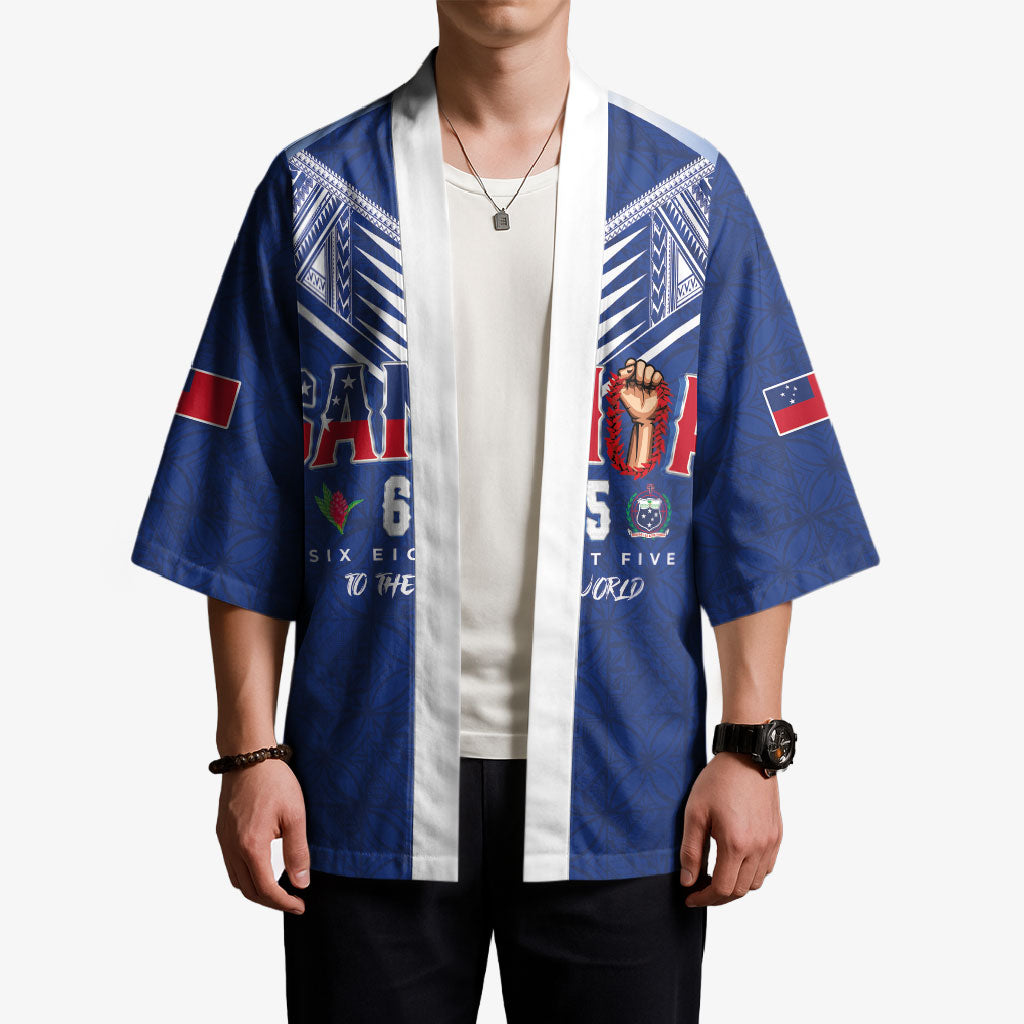 Samoa Rugby Custom Kimono Six Eight Five to The World - Pacific Motif