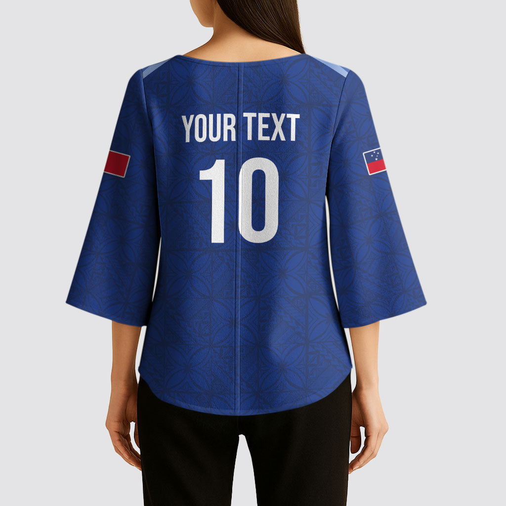 Samoa Rugby Custom Kimono Sleeve Blouse Six Eight Five to The World - Pacific Motif