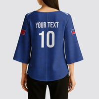 Samoa Rugby Custom Kimono Sleeve Blouse Six Eight Five to The World - Pacific Motif