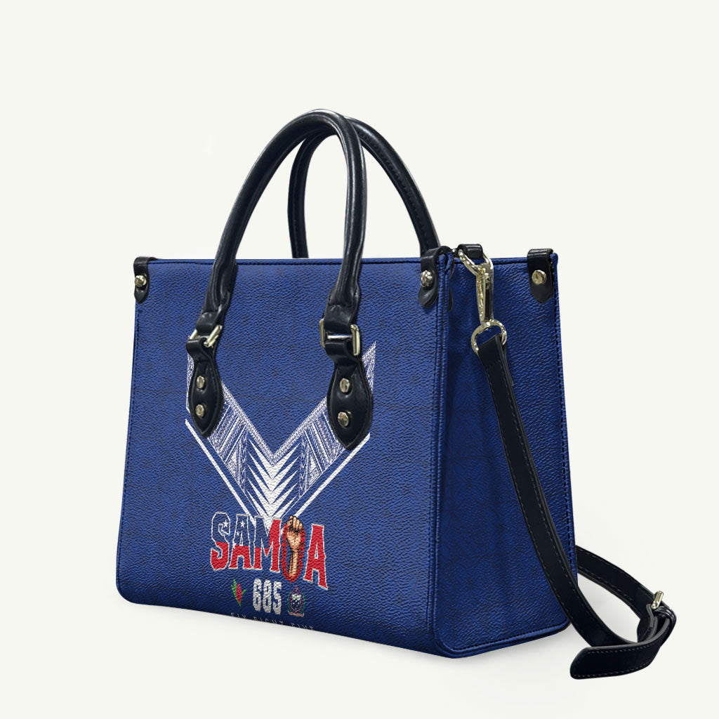 Samoa Rugby Leather Bag Six Eight Five to The World - Pacific Motif