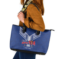 Samoa Rugby Leather Tote Bag Six Eight Five to The World - Pacific Motif