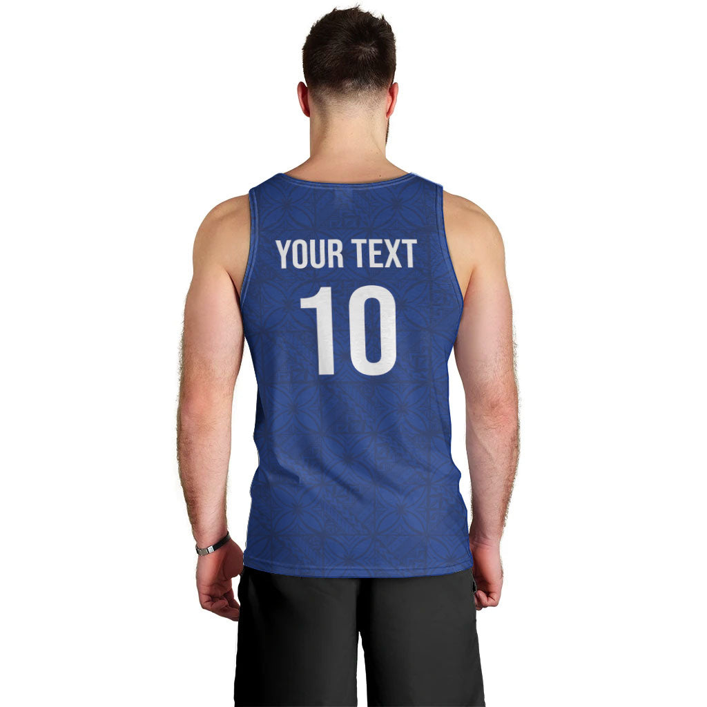 Samoa Rugby Custom Men Tank Top Six Eight Five to The World - Pacific Motif
