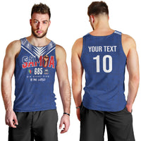 Samoa Rugby Custom Men Tank Top Six Eight Five to The World - Pacific Motif